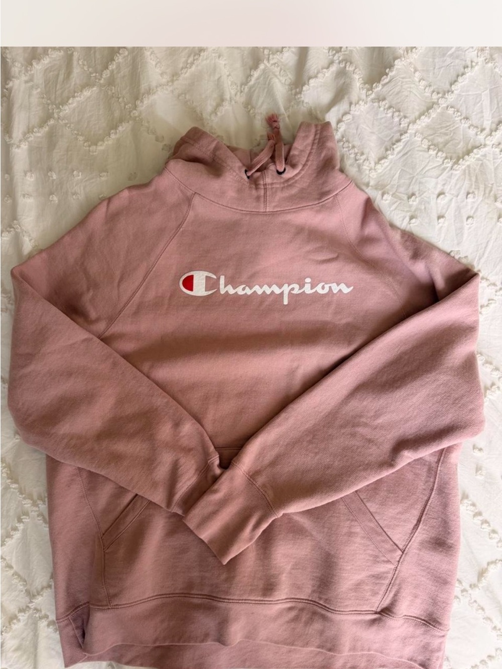 Champion Rose Pink Hoodie with Script Logo